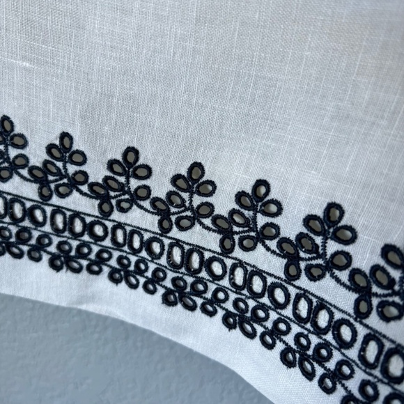 J. Crew 100% linen floral eyelet embroidered trim - Picture 3 of 13